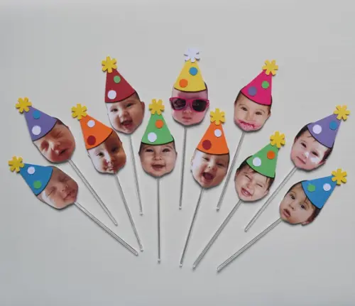 Topper 12 Rostinhos Diferentes (12 Unidades)