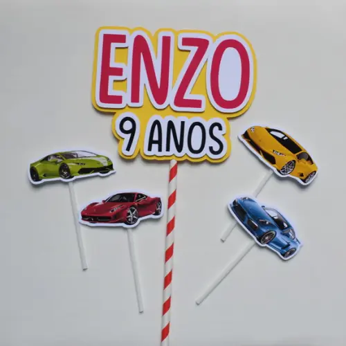 Topo de Bolo Carros Esportivos