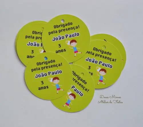 Tag Lembrancinha Jogo de Tênis
