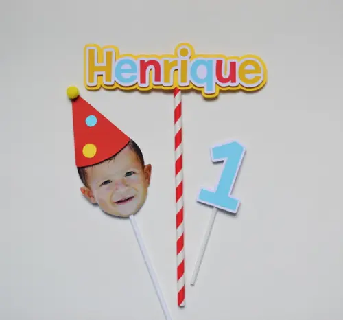 Topo de Bolo Rostinho Menino