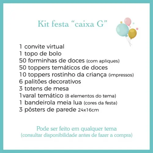 Kit Festa G - Feito em Qualquer Tema