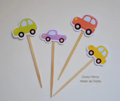 Topper de Doces Carrinhos