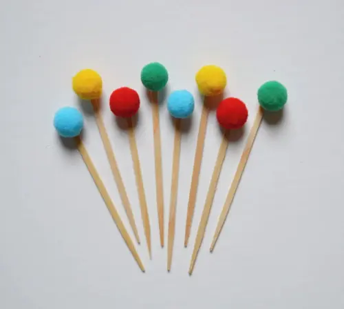 Topper de Doce Pompom Colorido (20 Unidades)