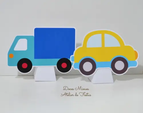 Totem de Mesa Meios de Transporte c/ Caixa Pirâmide