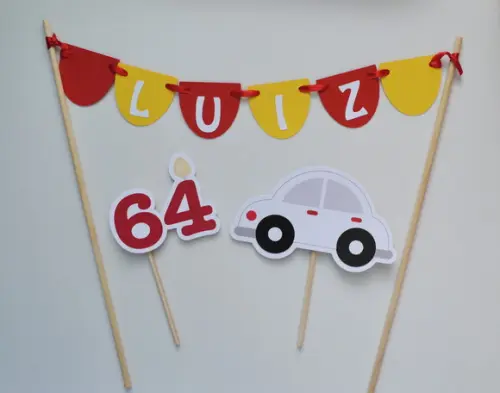 Topo de Bolo Carrinho Fusca
