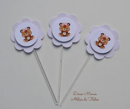 Topper de Doces Ursinha 3d