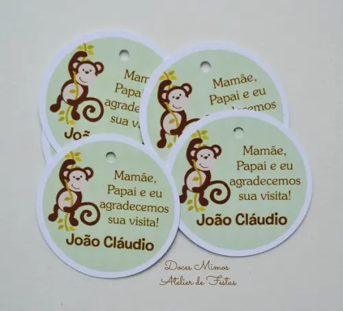 Tag Lembrancinha Maternidade Macaquinho
