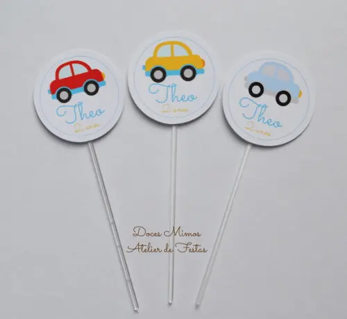 Topper de Doces Carrinhos