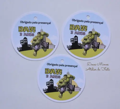 Tag lembrancinha Hulk
