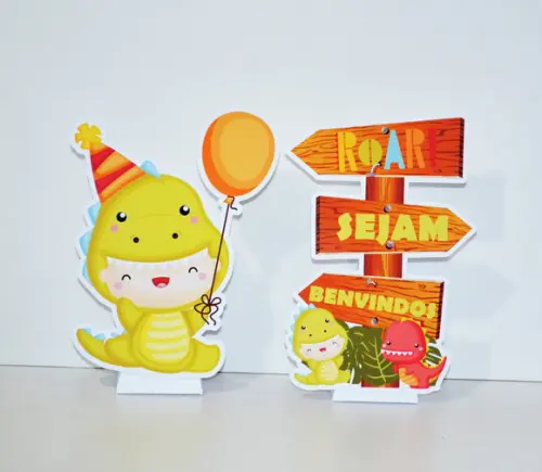 Totem de Mesa Dinossauro Baby c/ Caixa Pirâmide