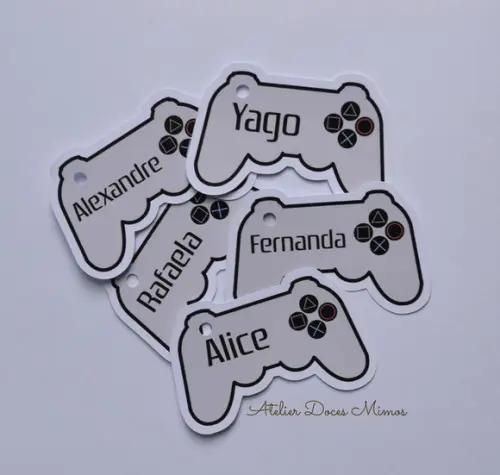 Tag Vídeo Game com Nome dos Convidados