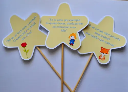 Palitões Decorativos Pequeno Príncipe - 10 Unidades