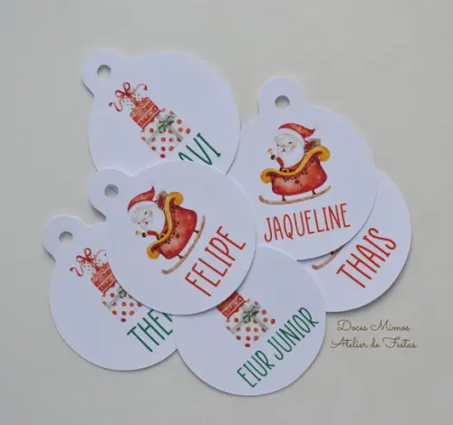 Tag Natal Personalizada c/ Nomes Diferentes