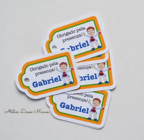 Tag lembrancinha Cientista