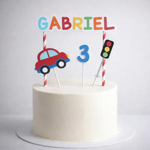 Topo de Bolo Carrinho (em Camadas)