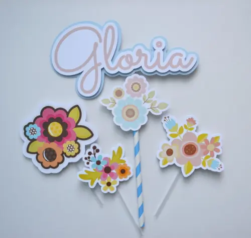 Topo de Bolo Flores