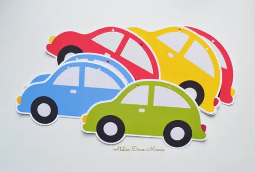 Varal Decorativo Carrinhos (8 Fuscas)
