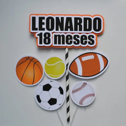 Topo de Bolo Bolas Esportivas