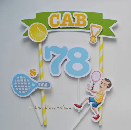 Topo de Bolo Jogo de Tênis