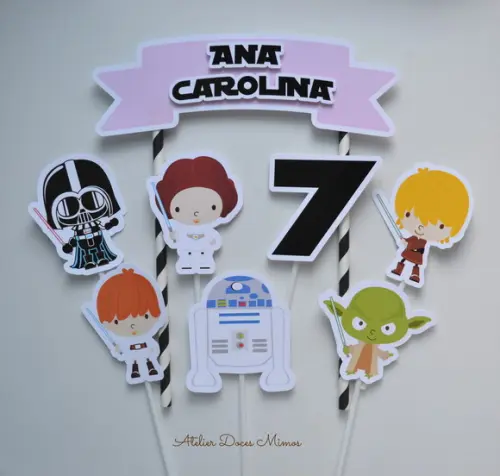 Topo de Bolo Star Wars Menina