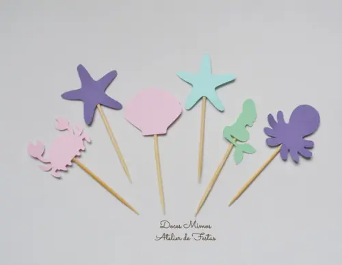 Topper de Doces Fundo do Mar (20 Unid.)