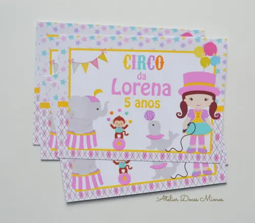 Adesivo Sacolinha Circo Rosa
