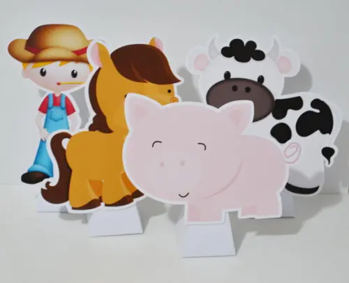 Totem de Mesa Fazendinha c/ Caixa Pirâmide