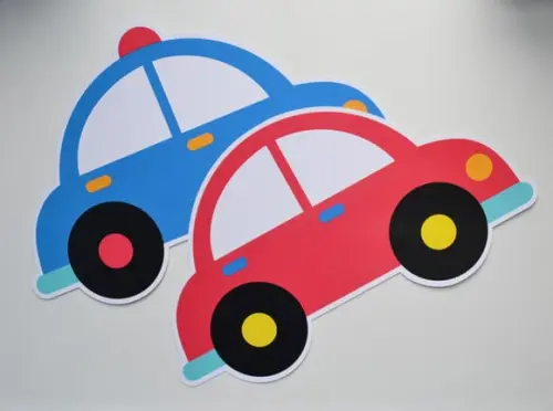 Apliques de Papel p/ Parede - Carrinhos
