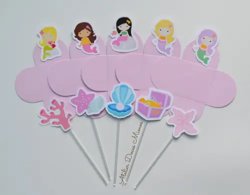 Sereias Combo Forminhas + Toppers
