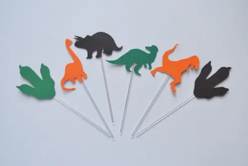 Topper de Doces Silhueta de Dinossauro (20 Unidades)