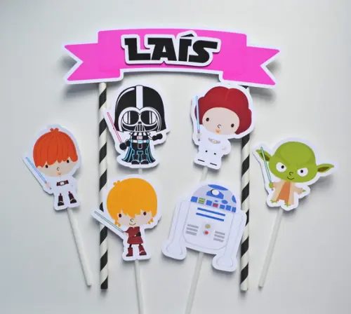 Topo de Bolo Star Wars Menina