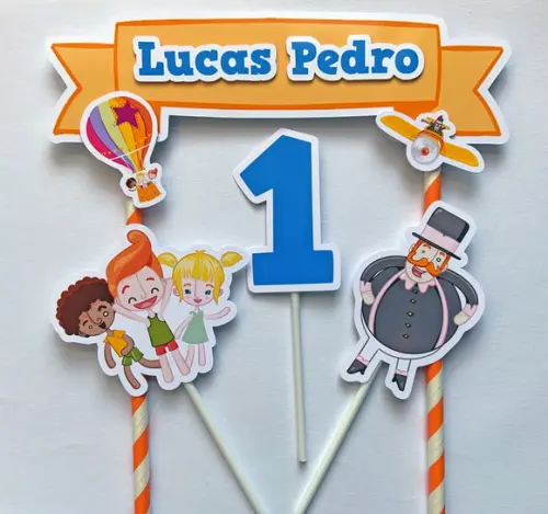 Topo de Bolo Mundo Bita