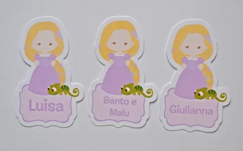 Tag Rapunzel com Nome dos Convidados
