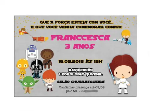 Convite Digital Star Wars Baby