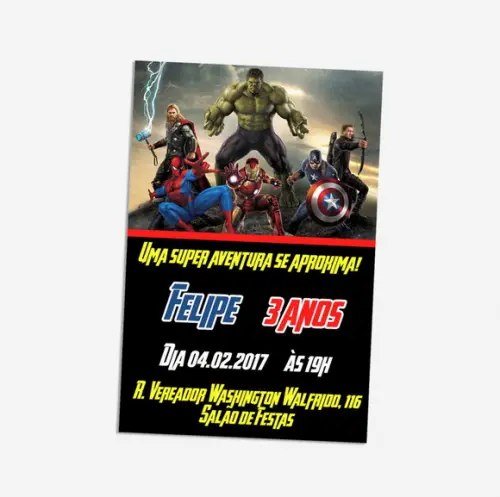 Convite Digital Vingadores