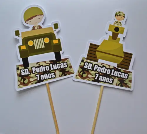 Palito Decorativo Militar - 10 Unidades