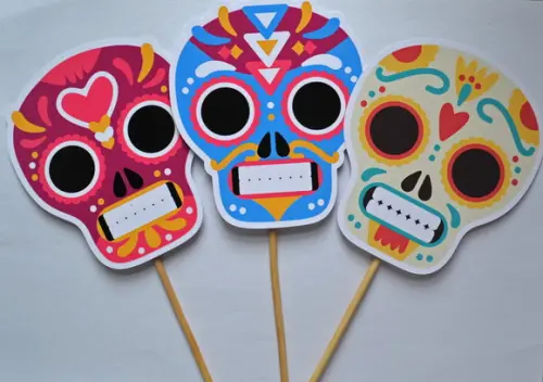 Palitões Decorativos Caveira Mexicana - 10 Unidades
