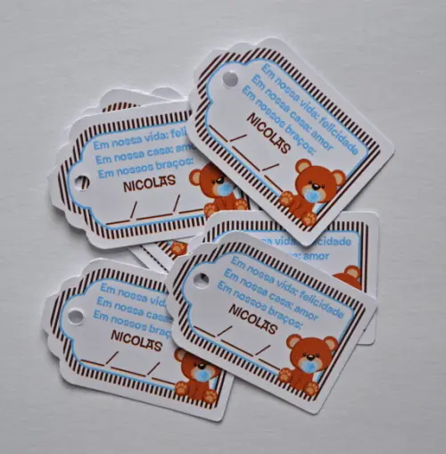 Tag lembrancinha Maternidade Urso