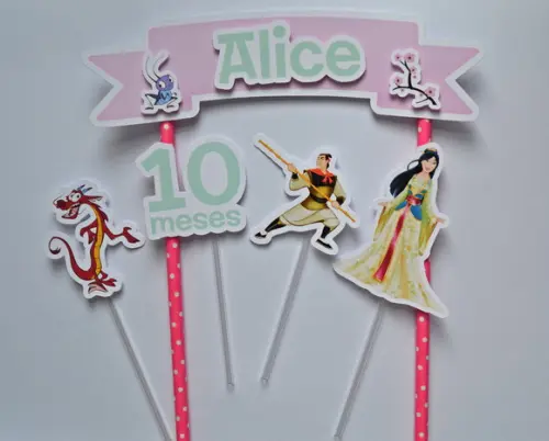 Topo de Bolo Mulan