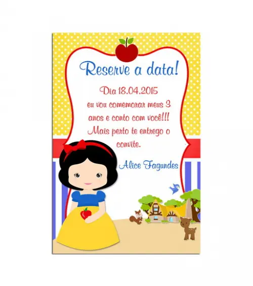 Save The Date Digital Branca de Neve
