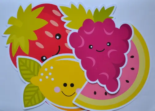 Apliques Frutinhas 15cm Parede ou Painel (8 Unidades)