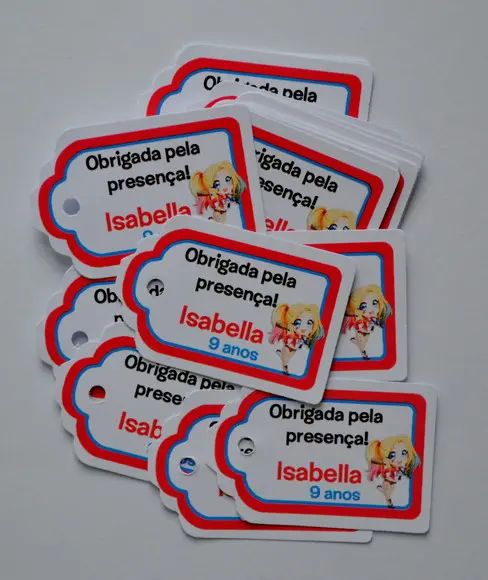 Tag lembrancinha Arlequina