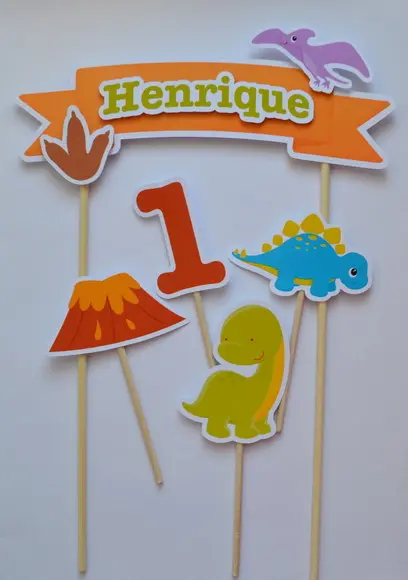 Topo de Bolo Dinossauros Baby