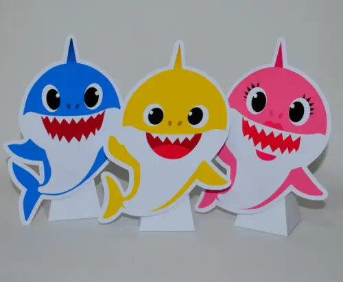 Totem de Mesa c/ Caixa Pirâmide Baby Shark
