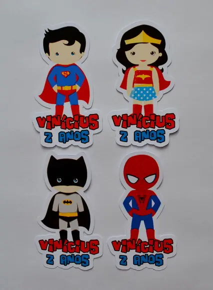 Aplique Tubete Super Heróis
