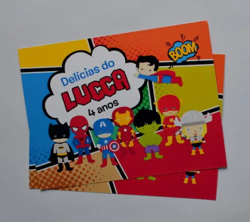 Adesivo Marmitinha Super Heróis