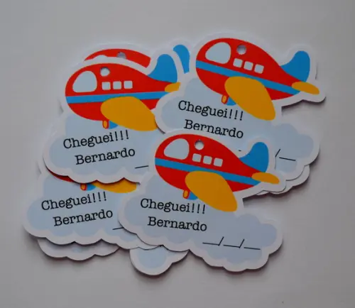 Tag lembrancinha Maternidade Avião