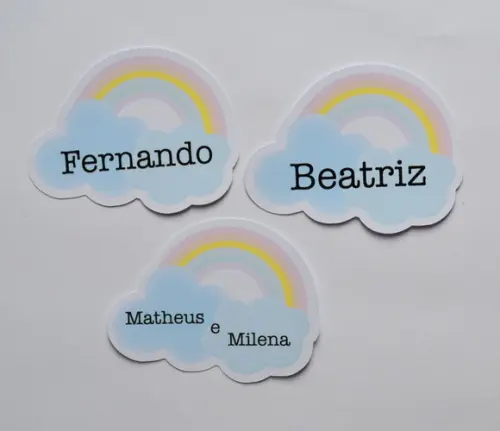 Tag Arco-íris com Nome dos Convidados