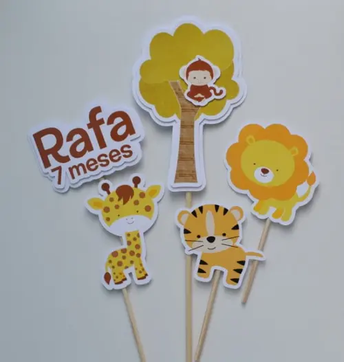 Topo de Bolo Safari