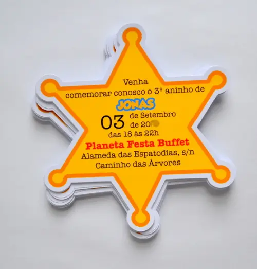 Convite Toy Story sem Envelope